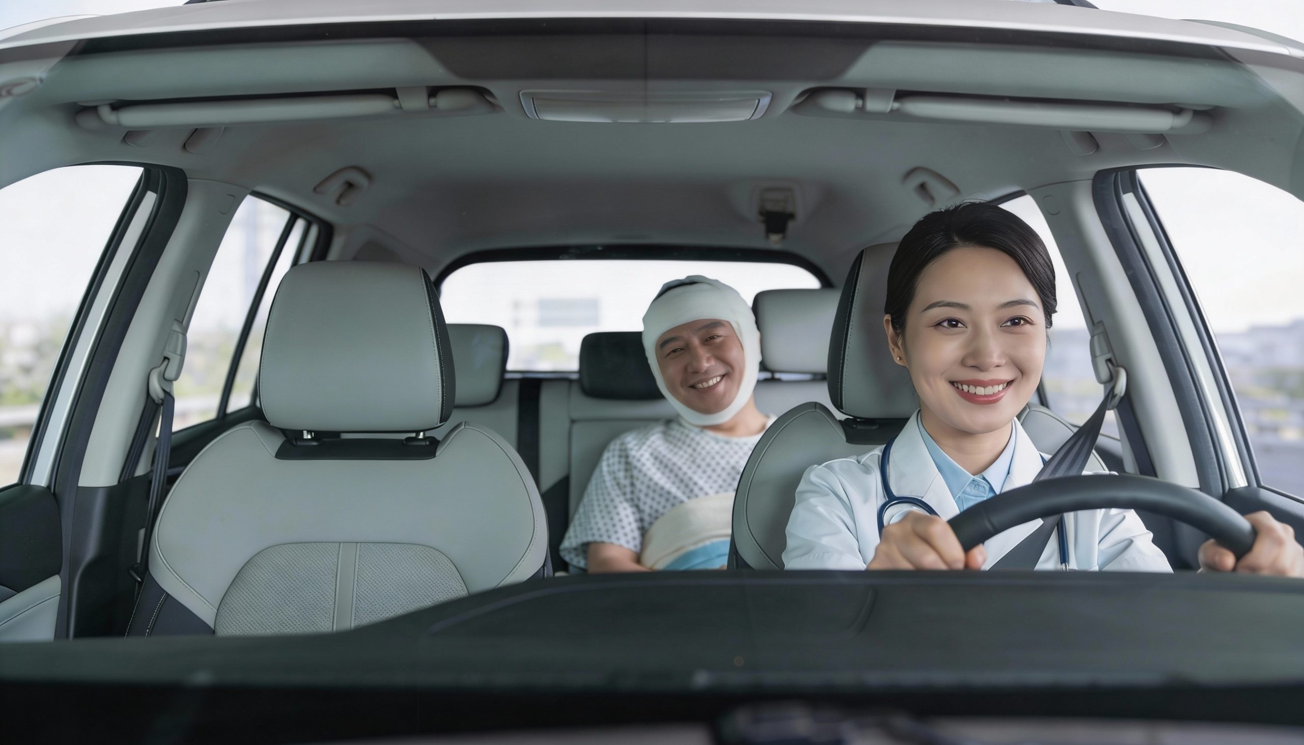 Medical professional in Baytown, TX assisting a patient with transportation after surgery