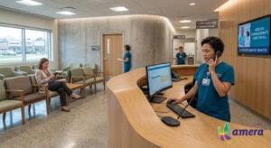 Nurse at Ambulatory Surgery Center Calling Transportation Partner