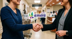 Outpatient Facility Director Shaking Hands with Medical Transportation Partner