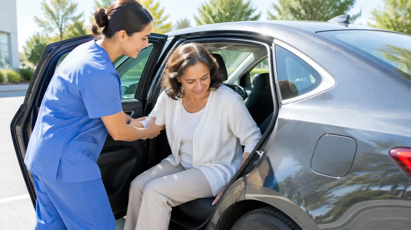 Medical professional providing support after surgery for a patient in Friendswood, TX